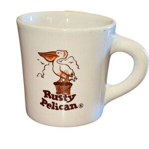 Rusty Pelican Ceramic Coffee Mug 3" Tall Collectible White